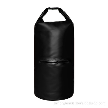 10L waterproof travel big backpack dry bag with front zipper pouch for kayaking, canoaning, boating, swiming